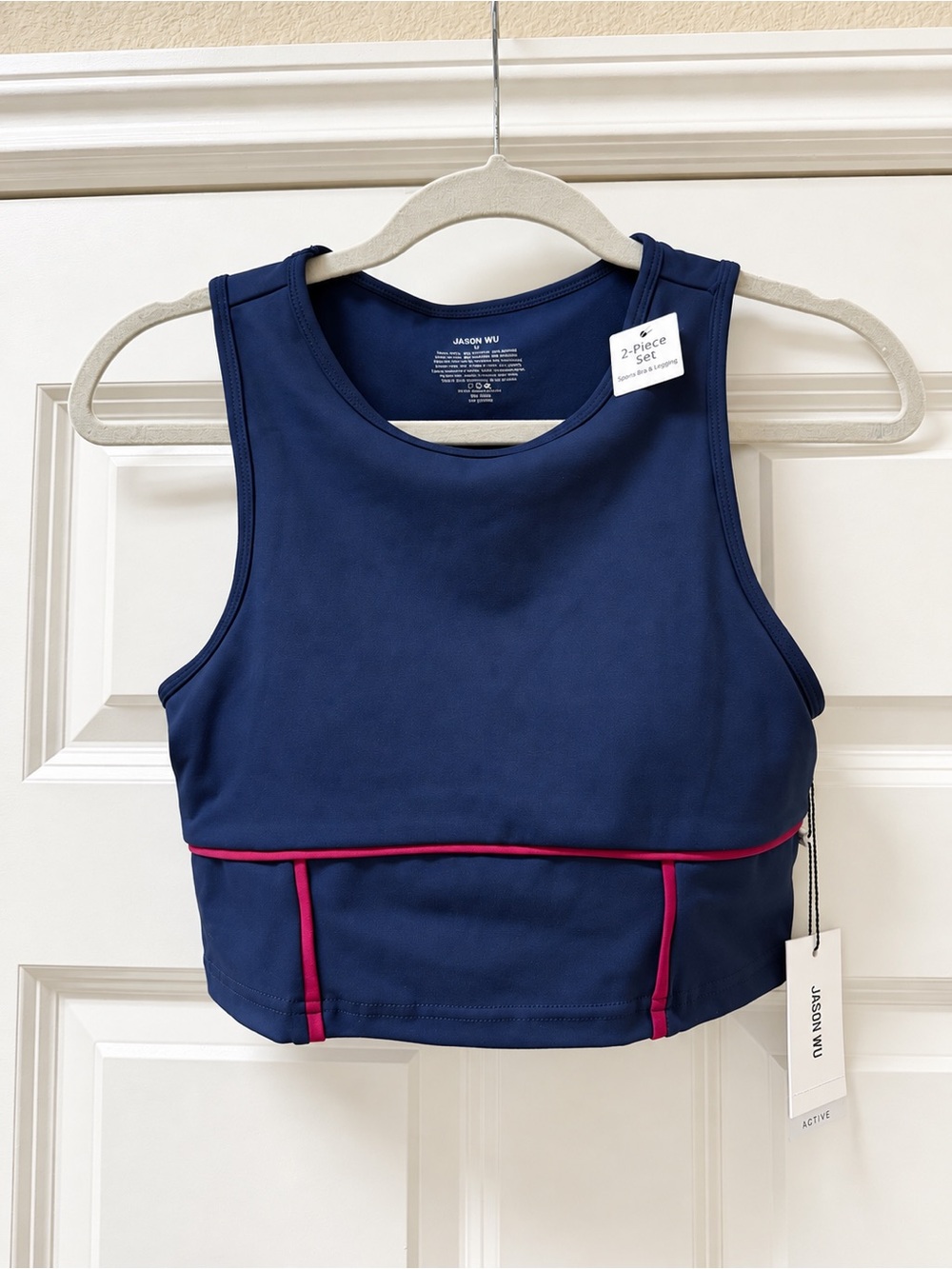 Jason Wu Active 2-Piece Navy Crop Top & Leggings Set NWT Size S